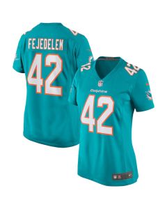 Clayton Fejedelem 42 Miami Dolphins Women Game Jersey – Aqua