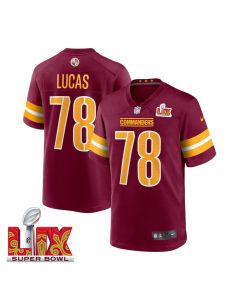 Cornelius Lucas #78 Washington Commanders Super Bowl LIX Jersey – Men’s – Burgundy