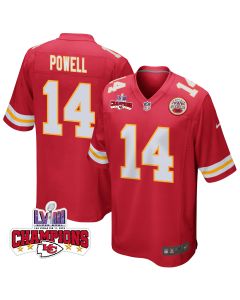 Cornell Powell 14 Kansas City Chiefs Super Bowl LVIII Champions 4 Stars Patch Game Men Jersey – Red