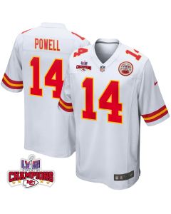 Cornell Powell 14 Kansas City Chiefs Super Bowl LVIII Champions 4 Stars Patch Game Men Jersey – White