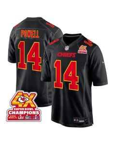 Cornell Powell 14 Kansas City Chiefs Super Bowl LVIII Champions 4X Fashion Game Men Jersey – Carbon Black
