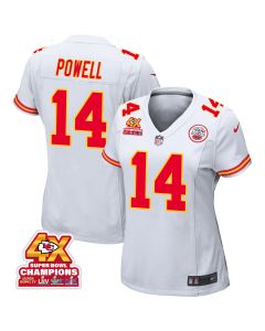 Cornell Powell 14 Kansas City Chiefs Super Bowl LVIII Champions 4X Game Women Jersey – White