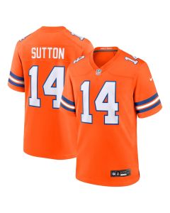 Courtland Sutton 14 Denver Broncos Mile High Collection 1977 Throwback Player Game Men Jersey – Orange