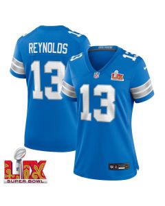 Craig Reynolds #13 Detroit Lions Super Bowl LIX Women’s Jersey – Blue