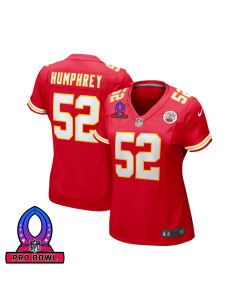 Creed Humphrey 52 Kansas City Chiefs 2025 Pro Bowl Patch Women Game Jersey – Red