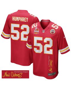 Creed Humphrey 52 Kansas City Chiefs Super Bowl LIX Champions Patch ‘New Orleans – A Symphony of Sport’ EMBROIDERED Game Men Jersey – Red
