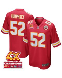 Creed Humphrey 52 Kansas City Chiefs Super Bowl LVIII Champions 4X Game Men Jersey – Red