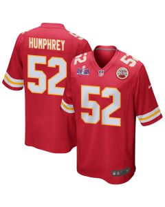 Creed Humphrey 52 Kansas City Chiefs Super Bowl LVIII Patch Game Men Jersey – Red