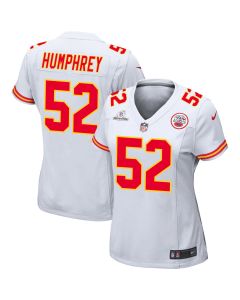 Creed Humphrey 52 Kansas City Chiefs Super Bowl LVIII Patch Game Women Jersey – White