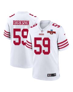 Curtis Robinson 59 San Francisco 49ers NFC Champions Patch Game Men Jersey – White