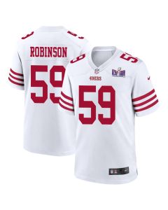 Curtis Robinson 59 San Francisco 49ers Super Bowl LVIII Patch Game Men Jersey – White