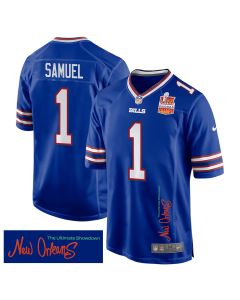 Curtis Samuel 1 Buffalo Bills Super Bowl LIX Champions Patch ‘New Orleans – The Ultimate Showdown’ EMBROIDERED Game Men Jersey – Royal