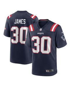 D.J. James 30 New England Patriots Team Game Men Jersey – Navy