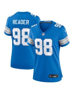 D.J. Reader 98 Detroit Lions Women Team Game Jersey – Blue
