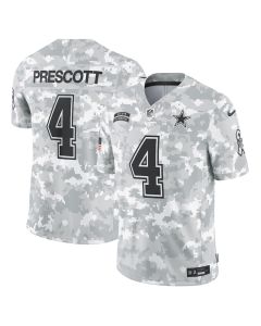 Dak Prescott 4 Dallas Cowboys 2024 Salute to Service Limited Men Jersey – Arctic Camo
