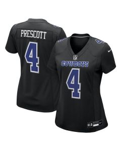 Dak Prescott 4 Dallas Cowboys Women’s Fashion Game Jersey – Carbon Black