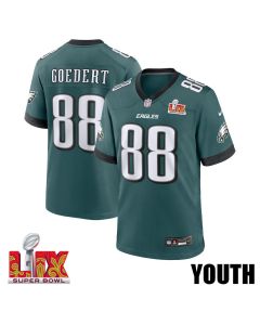 Dallas Goedert #88 Philadelphia Eagles Super Bowl LIX YOUTH Jersey – Midnight Green