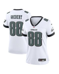 Dallas Goedert 88 Philadelphia Eagles White Game Women Jersey – White