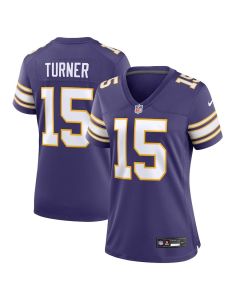Dallas Turner 15 Minnesota Vikings Women’s Alternate Game Jersey – Purple