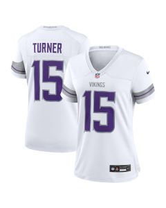Dallas Turner 15 Minnesota Vikings Women’s Alternate Game Jersey – White