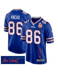 Dalton Kincaid 86 Buffalo Bills Super Bowl LIX Champions Patch ‘New Orleans – The Ultimate Showdown’ EMBROIDERED Game Men Jersey – Royal