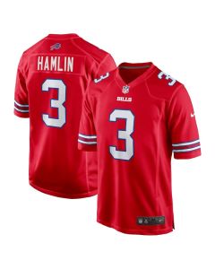 Damar Hamlin 3 Buffalo Bills Men Alternate Game Jersey – Red