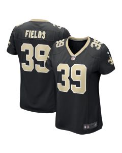 DaMarcus Fields 39 New Orleans Saints Women Game Jersey – Black