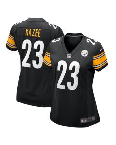 Damontae Kazee 23 Pittsburgh Steelers Women Game Jersey – Black