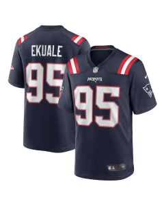 Daniel Ekuale 95 New England Patriots Game Men Jersey – Navy