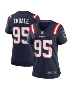Daniel Ekuale 95 New England Patriots Women Game Jersey – Navy