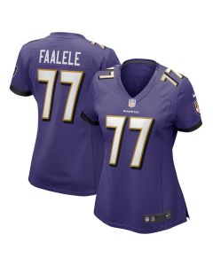 Daniel Faalele 77 Baltimore Ravens Women’s Game Jersey – Purple