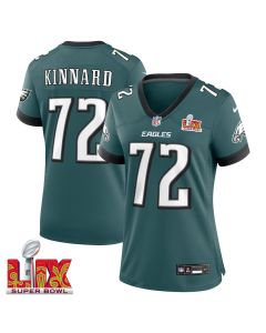 Darian Kinnard #72 Philadelphia Eagles Super Bowl LIX Women’s Jersey – Midnight Green