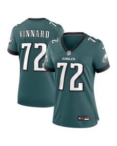 Darian Kinnard 72 Philadelphia Eagles Women Team Game Jersey – Midnight Green