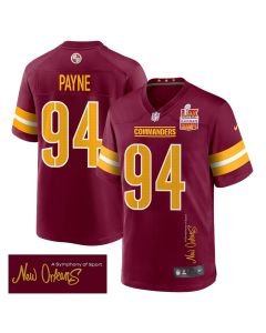 Daron Payne 94 Washington Commanders Super Bowl LIX Champions Patch ‘New Orleans – A Symphony of Sport’ EMBROIDERED Game Men Jersey – Burgundy