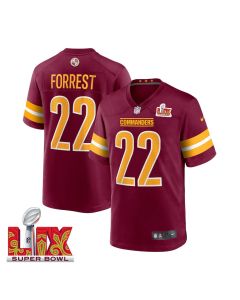 Darrick Forrest #22 Washington Commanders Super Bowl LIX Jersey – Men’s – Burgundy