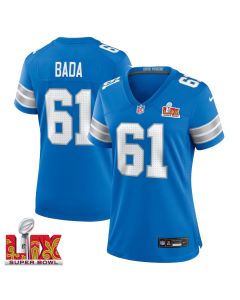 David Bada #61 Detroit Lions Super Bowl LIX Women’s Jersey – Blue