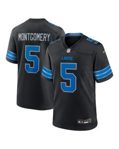David Montgomery 5 Detroit Lions 2nd Alternate Game Jersey – Black, Men
