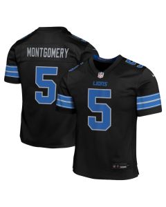 David Montgomery 5 Detroit Lions Alternate Player Game YOUTH Jersey – Black