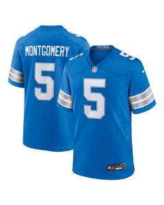 David Montgomery 5 Detroit Lions Game Jersey – Blue, Men
