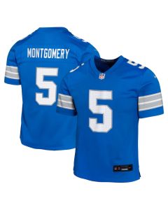 David Montgomery 5 Detroit Lions Team Player Game YOUTH Jersey – Blue