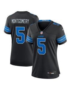 David Montgomery 5 Detroit Lions Women’s 2nd Alternate Game Jersey – Black