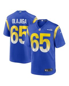 David Olajiga 65 Los Angeles Rams Game Men Jersey – Royal