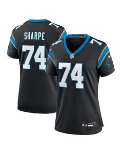 David Sharpe 74 Carolina Panthers Women’s Team Game Jersey – Black