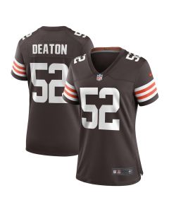 Dawson Deaton 52 Cleveland Browns Women’s Game Jersey – Brown