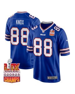 Dawson Knox 88 Buffalo Bills Super Bowl LIX Champions Patch Game Men Jersey – Royal