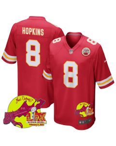 DeAndre Hopkins 8 Kansas City Chiefs Super Bowl LIX New Orleans Patch Game Men Jersey – Red