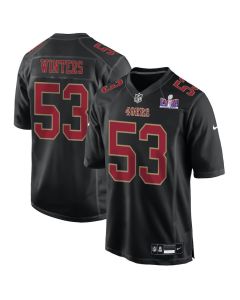 Dee Winters 53 San Francisco 49ers Super Bowl LVIII Patch Fashion Game Men Jersey – Carbon Black
