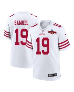 Deebo Samuel 19 San Francisco 49ers NFC Champions Patch Game Men Jersey – White