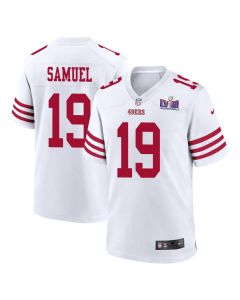 Deebo Samuel 19 San Francisco 49ers Super Bowl LVIII Patch Game Men Jersey – White