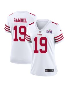 Deebo Samuel 19 San Francisco 49ers Super Bowl LVIII Patch Game Women Jersey – White